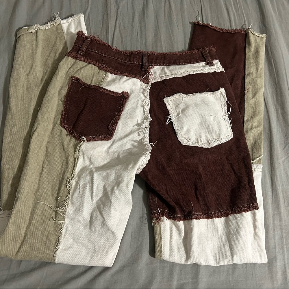 Two-Tone Patchwork Jeans - image 2